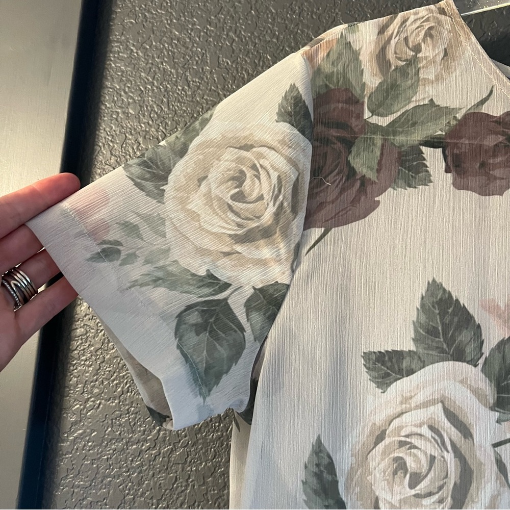 ANINE BING • Cream floral mini dress • Small - Picture 6 of 10